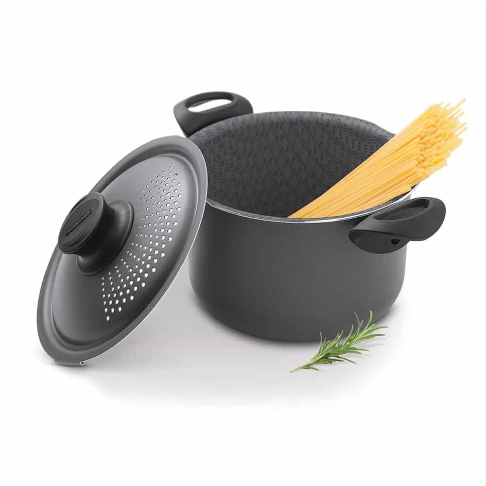 Olla para pasta con tapa escurridora Tramontina Paris antiadherente 24 cm 7.2 L plomo