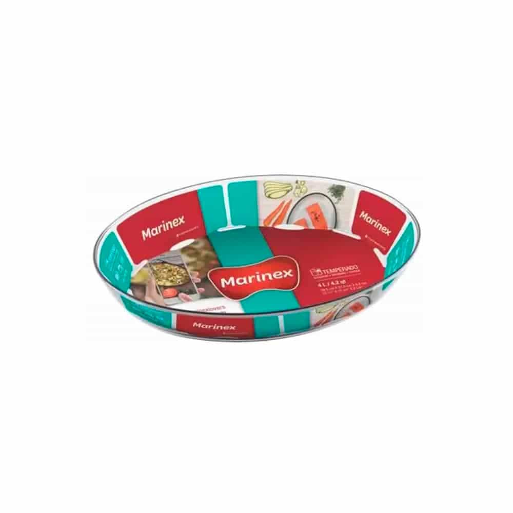 Asadera Vidrio Marinex Oval Para Horno 4000 Ml Fuente