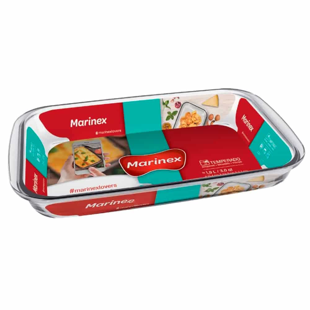 Asadera Vidrio Marinex Rectangular Clasica 2200 Ml