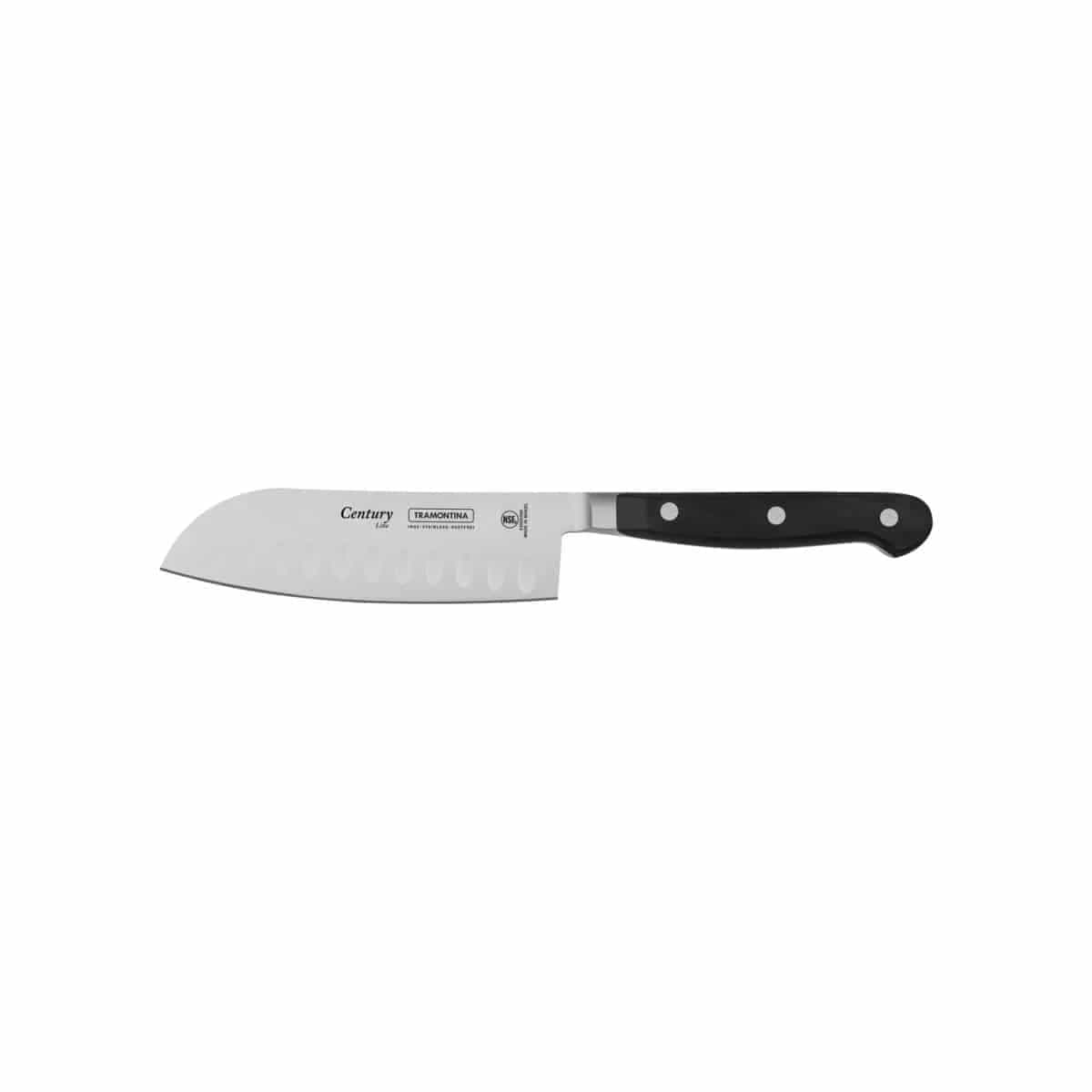 Cuchillo Santoku Tramontina Century de acero inoxidable 5 pulgadas negro