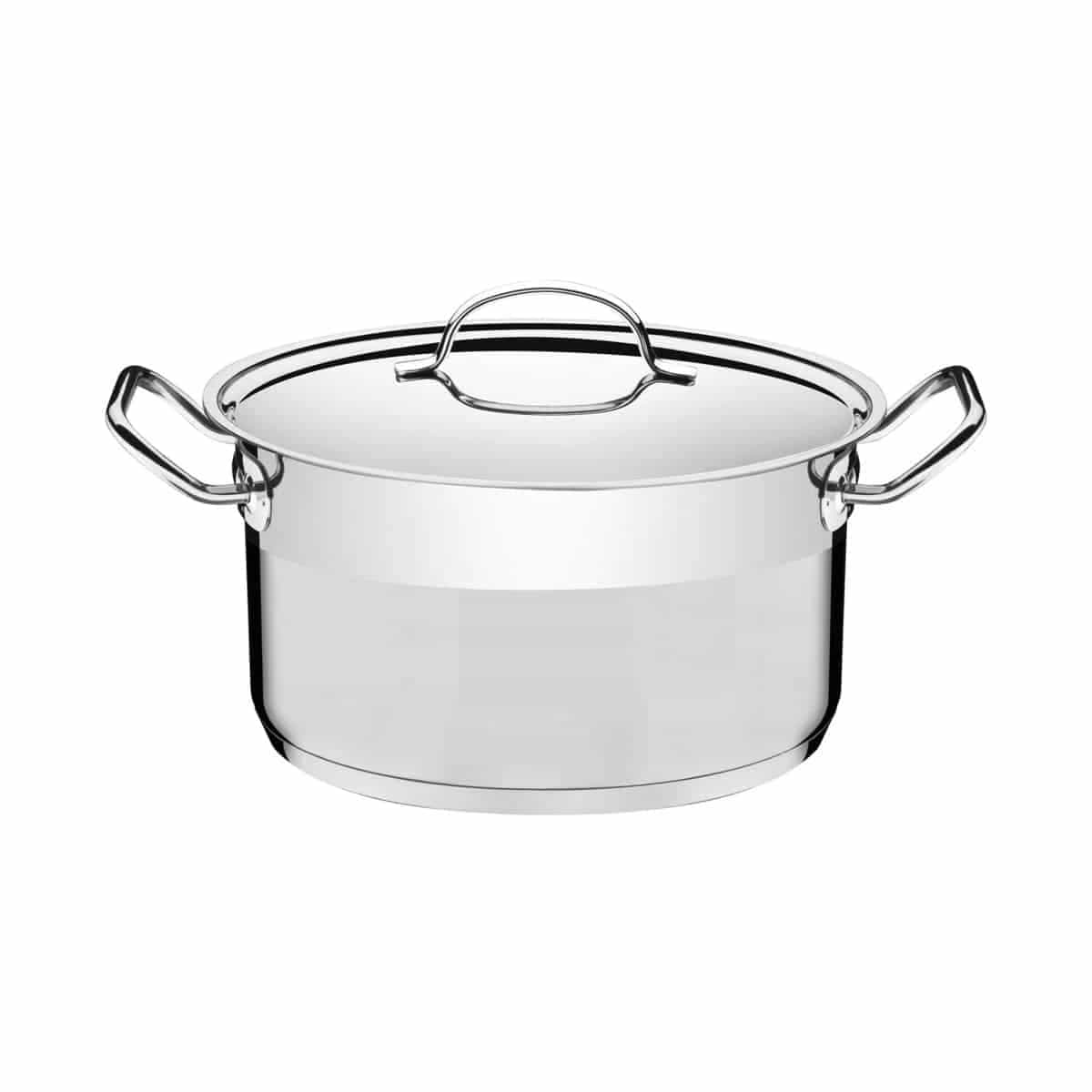 Olla de acero inoxidable con tapa Tramontina Professional triple fondo e inducción 20 cm 4.6 L