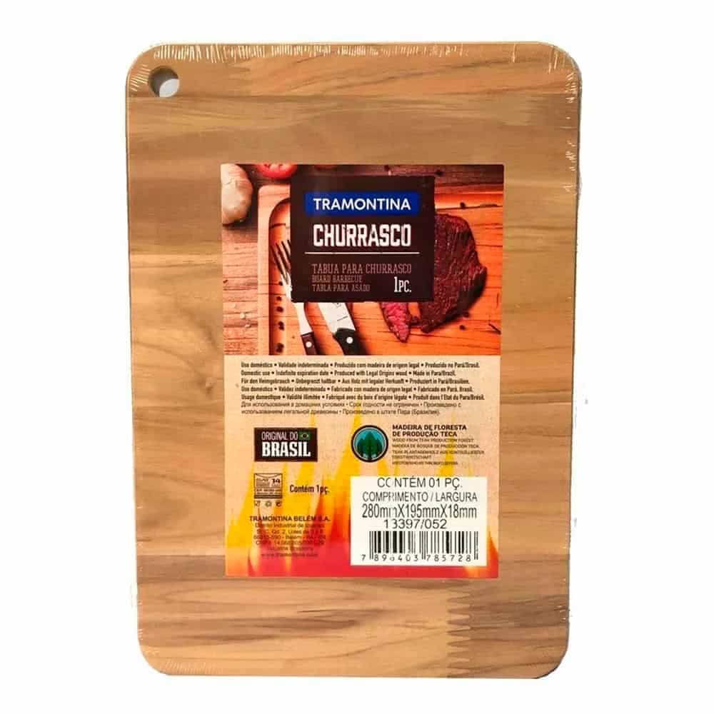 Tabla Tramontina Churrasco de teca 28 x 19.5 cm