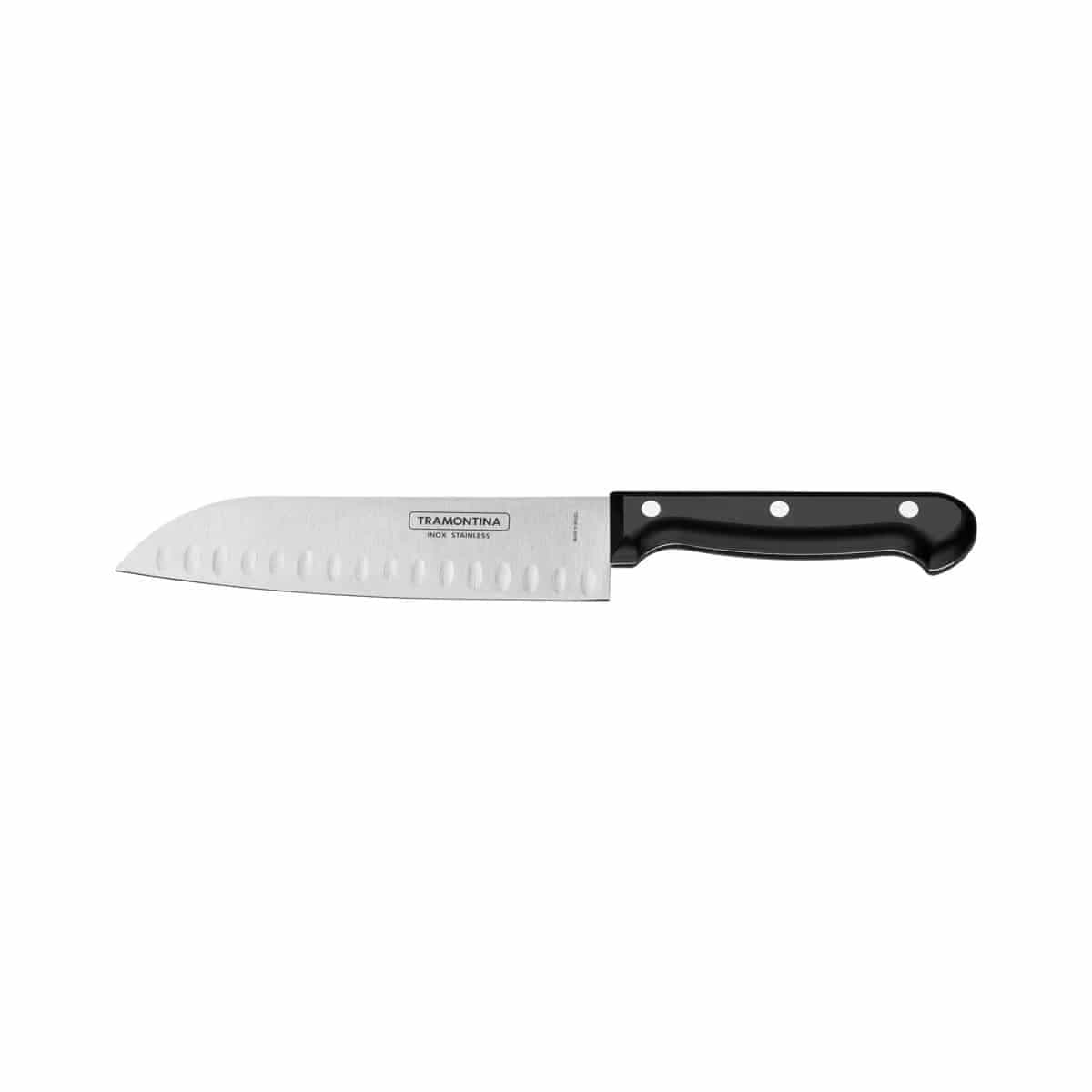Cuchillo Santoku Tramontina Ultracorte de acero inoxidable 7 pulgadas negro