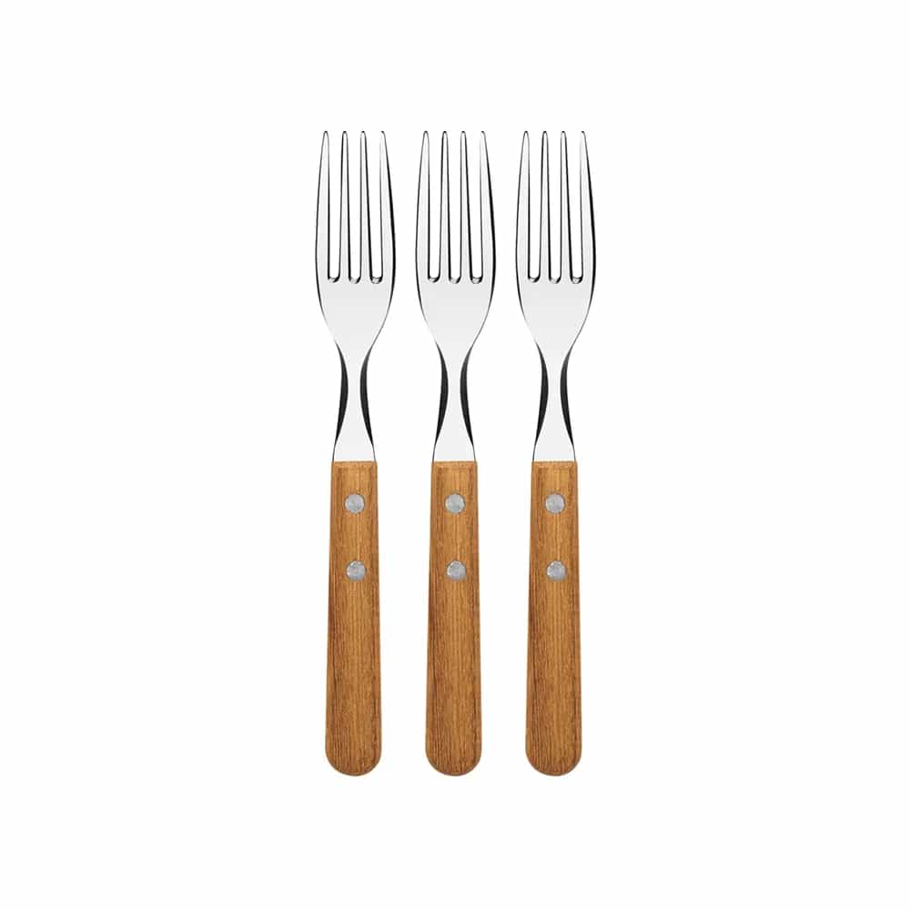 Tenedor Tramontina Mango De Madera Dynamic X3 Unid