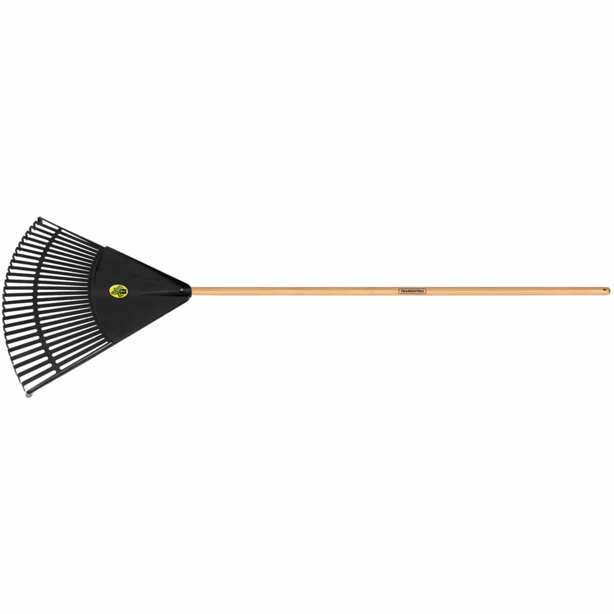 Escobilla plástica para jardín Tramontina 26 dientes negra con mango 120 cm