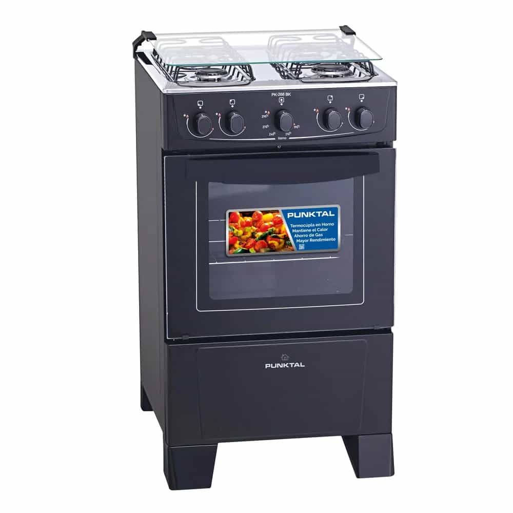 Cocina Punktal Pk-268 Bk Viena Super Gas / Gas Inox Negra