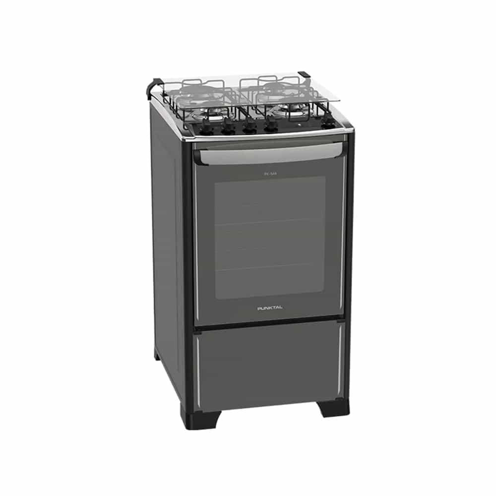 Cocina Punktal Pk-544 Supergas Negra 4 Hornallas Full Glass