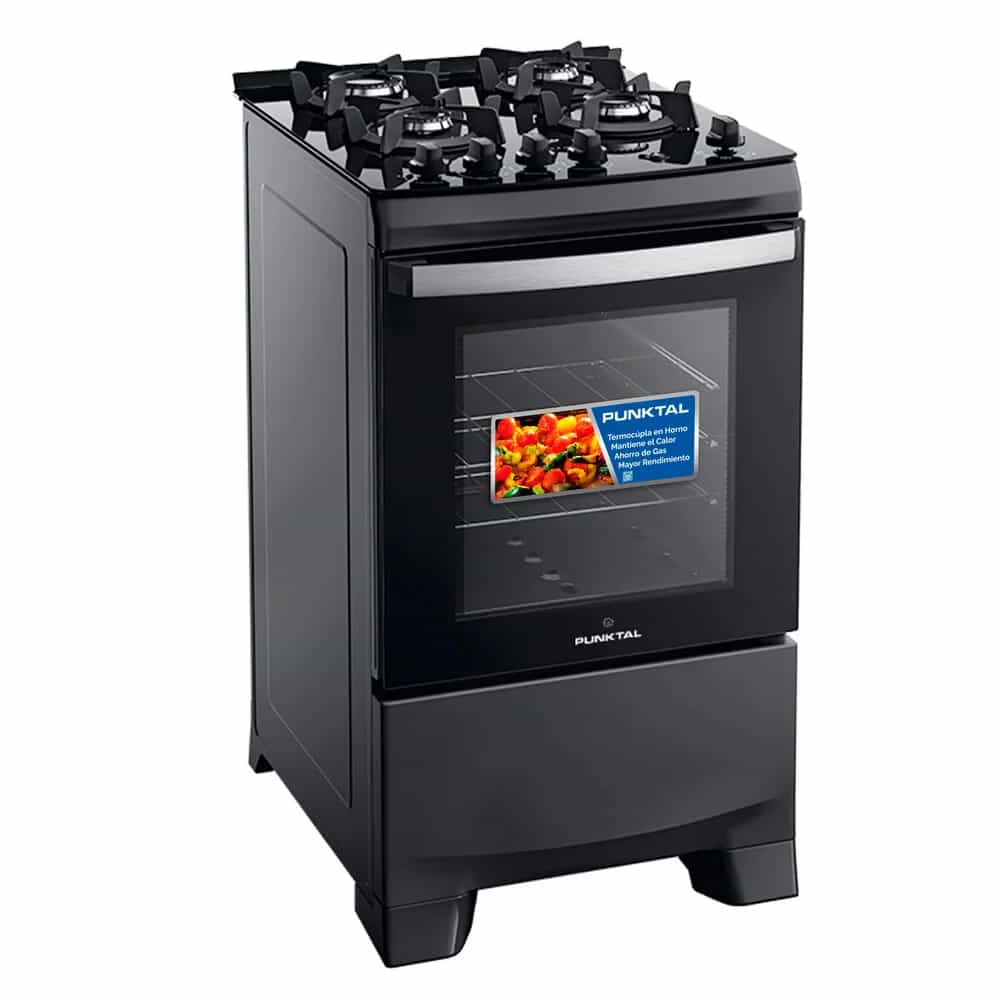 Cocina Punktal Pk-735 Multigas 4 Hornallas Gris 220 Visor
