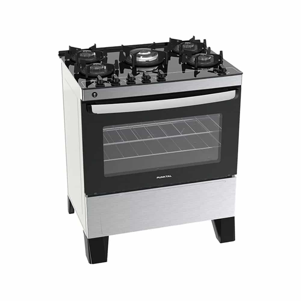 Cocina Punktal Agile Glass Pk-gl55 Inox 5 Hornallas 220v