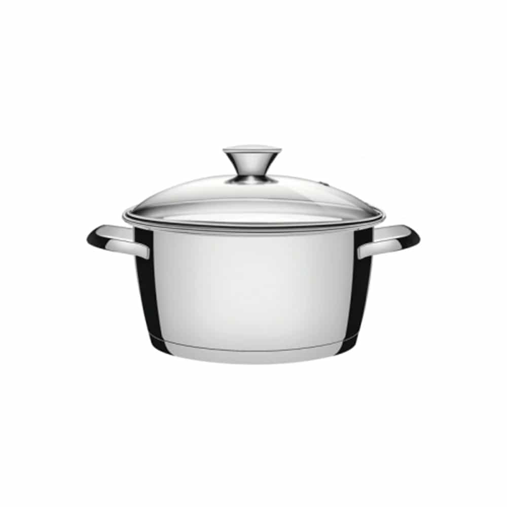 Cacerola profunda con tapa de vidrio Tramontina Allegra triple fondo para inducción 16 cm 1.5 L