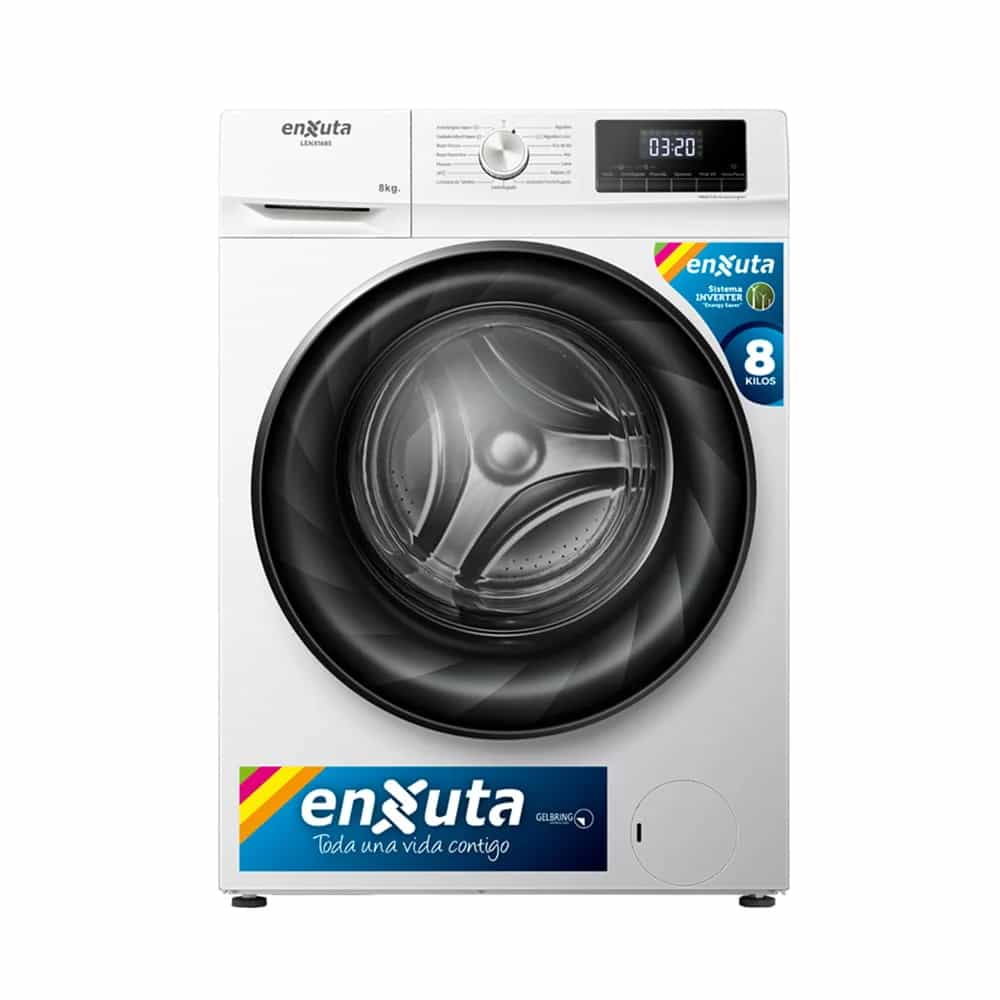 Lavarropas Enxuta Automatico Lenx1685 Inverter Blanco 8kg