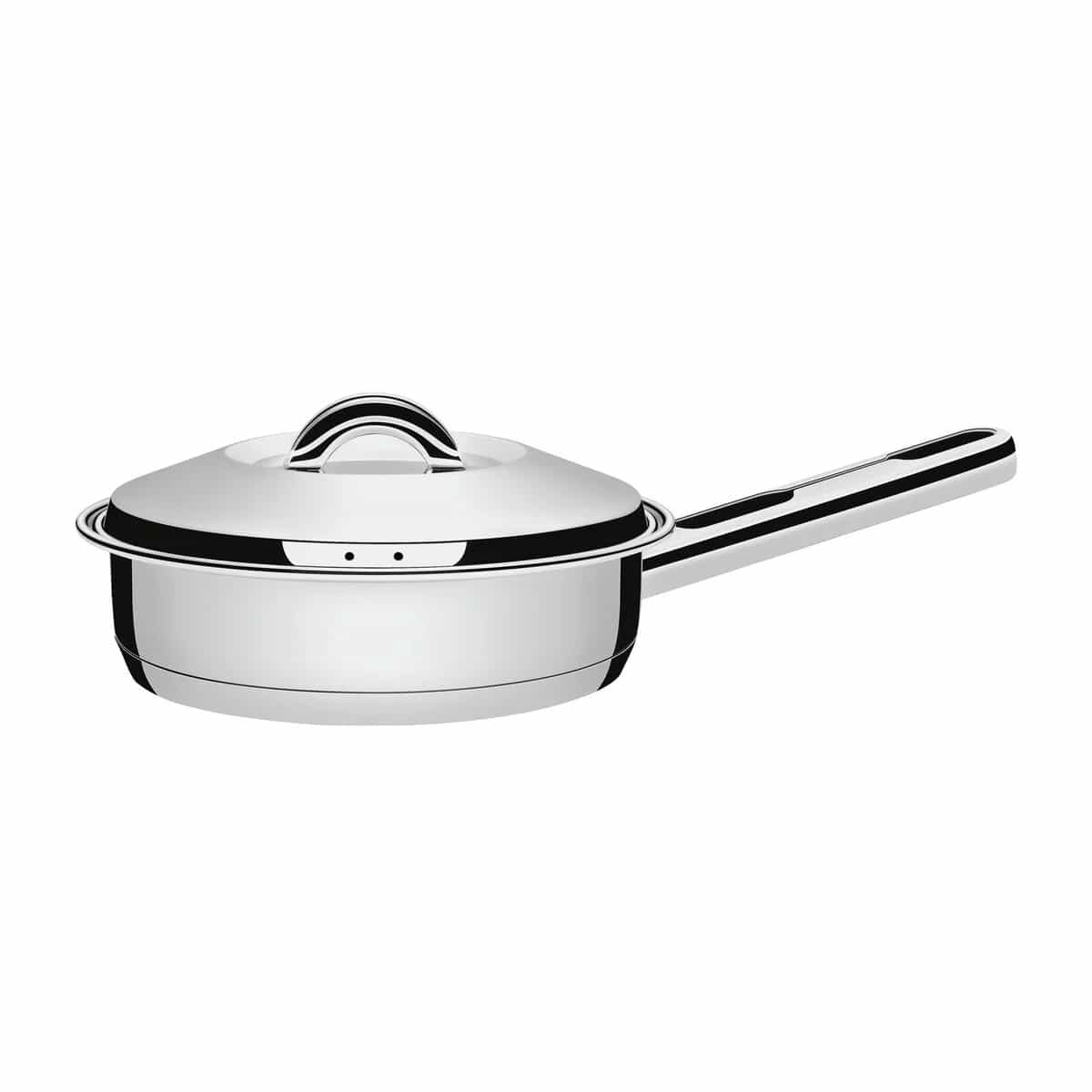 Sarten Con Tapa Tramontina Induccion 24 Cm Acero Inoxidable