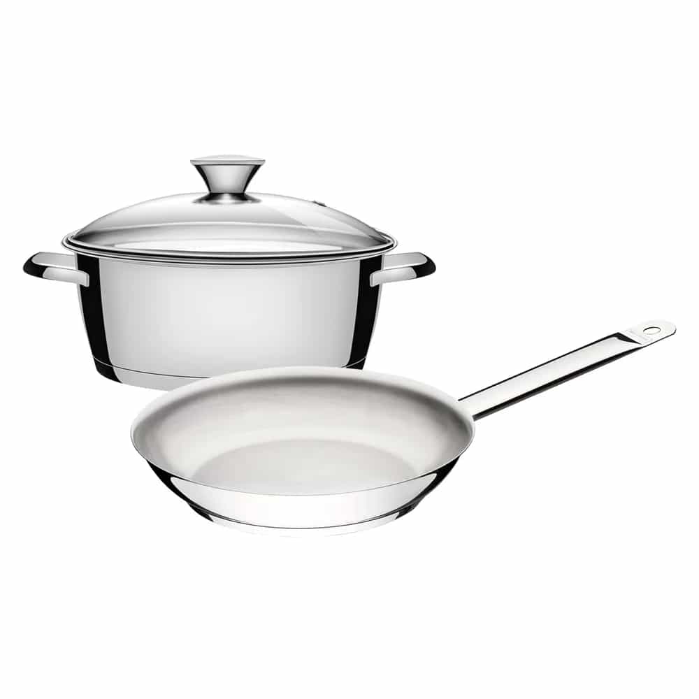 Cacerola Allegra 4.2 L y sartén Professional 26 cm Tramontina triple fondo para inducción 2 piezas