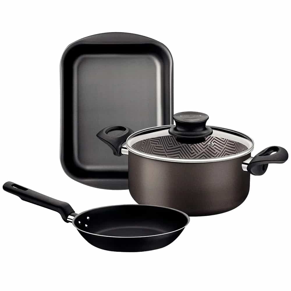 Cacerola Paris con sartén Loreto 22 cm y asadera Brasil Tramontina