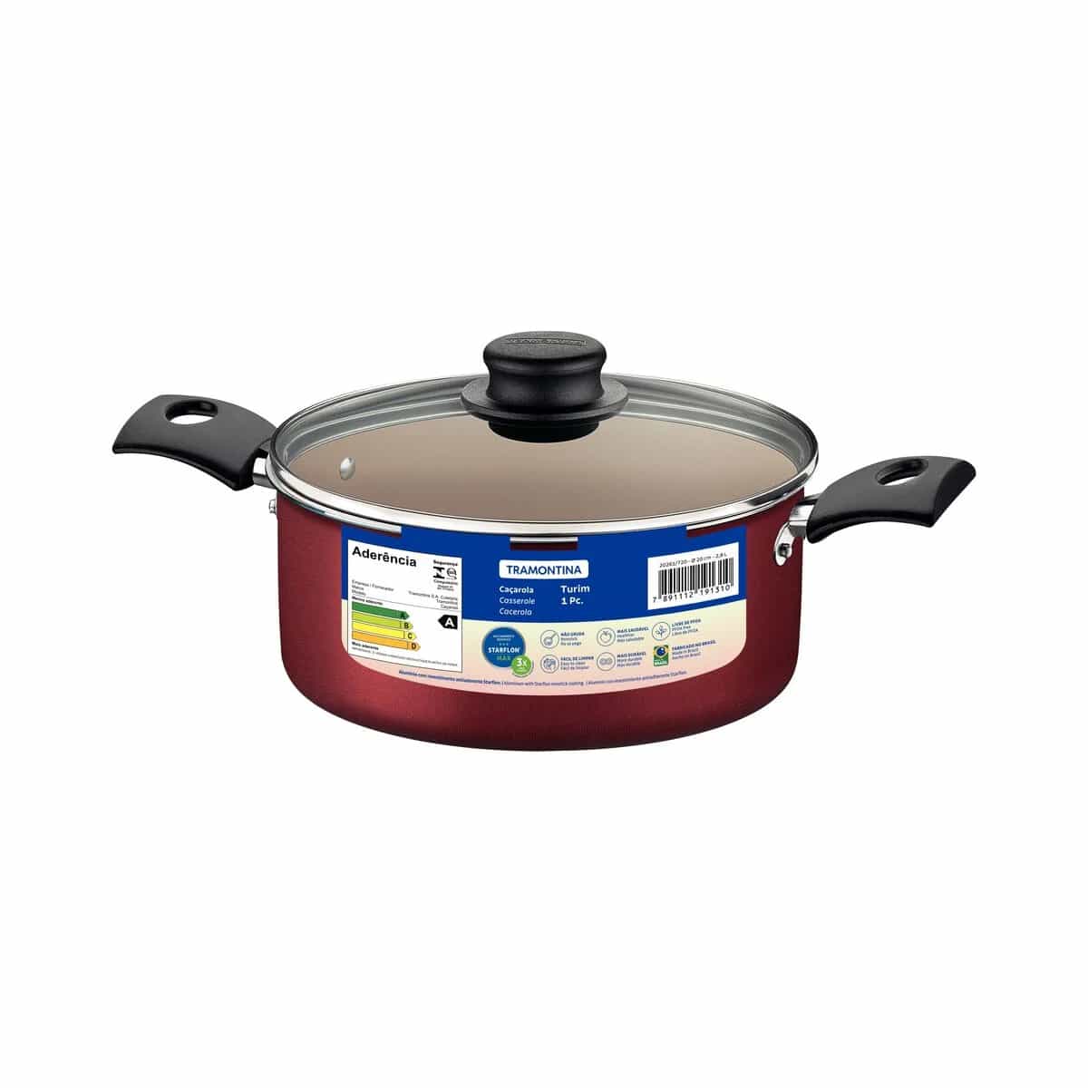 Olla Tramontina Teflon 22 Cm 3,7 Litros Antiadherente Turim