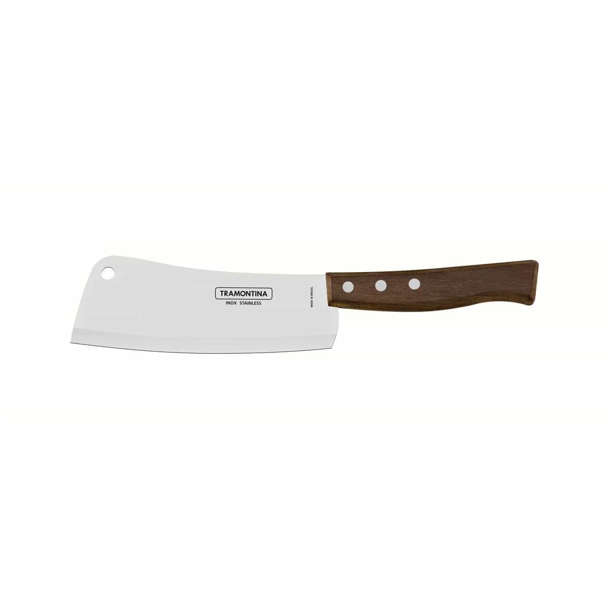 Hachuela de cocina Tramontina Tradicional de acero inoxidable 6 pulgadas con mango de madera
