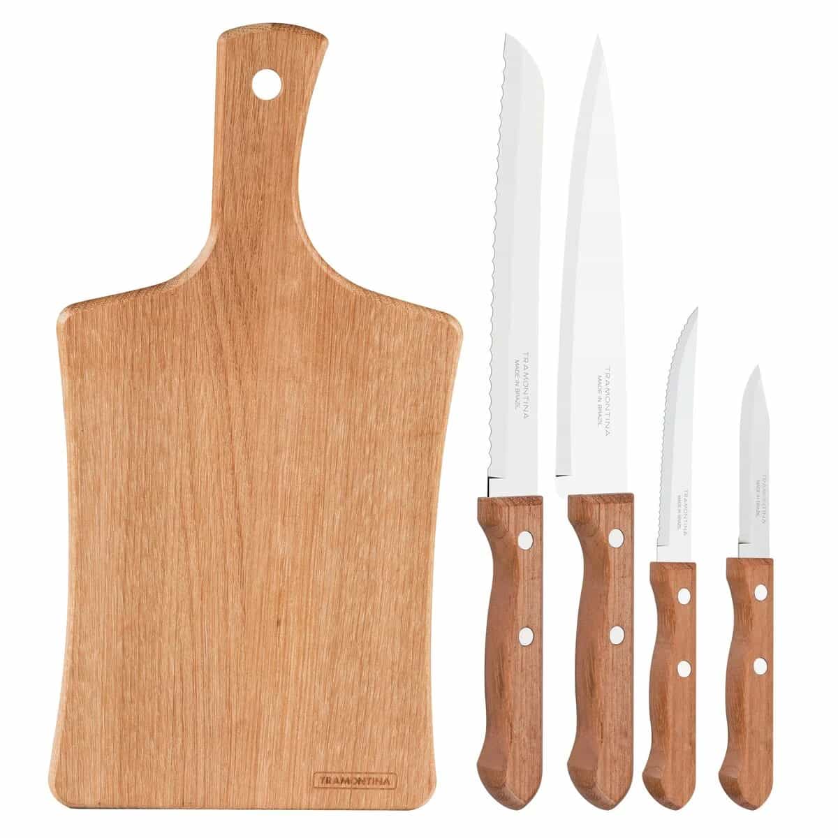 Juego De Cuchillas Tramontina Dynamic Madera Tabla 5 Piezas