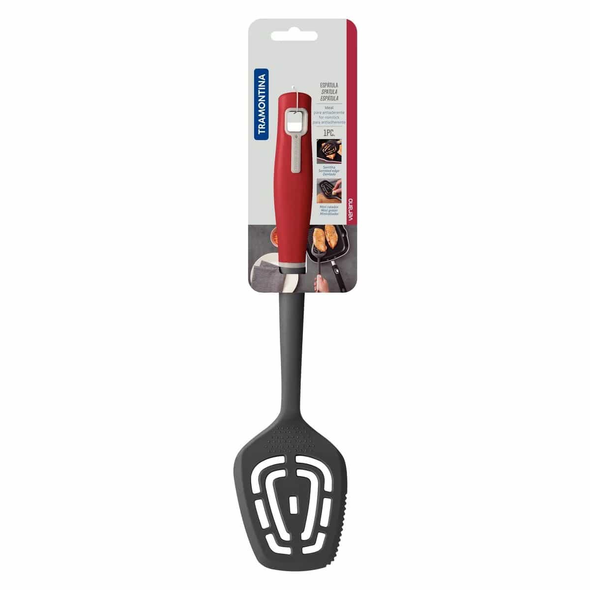 Espátula con minirrallador Tramontina Verano de nylon color rojo