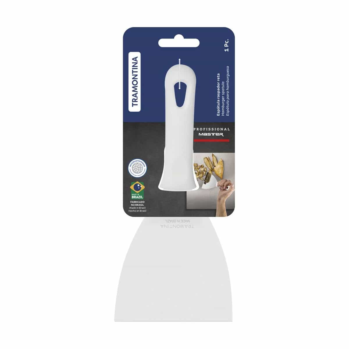 Espátula para plancha Tramontina Profissional Master de acero inoxidable 4 pulgadas blanca