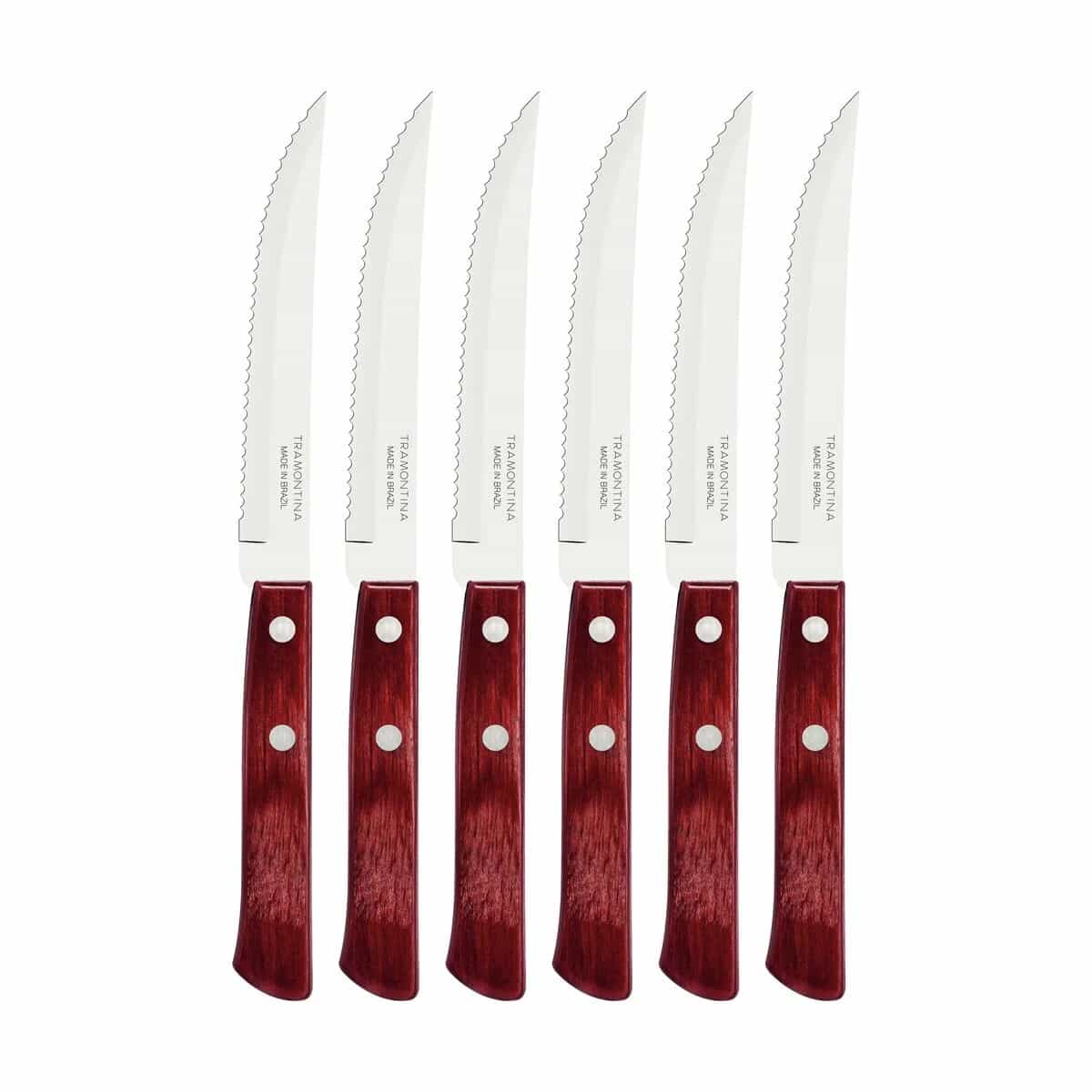 Cuchillo De Asado Tramontina Polywood Acero Inox X6 Unid