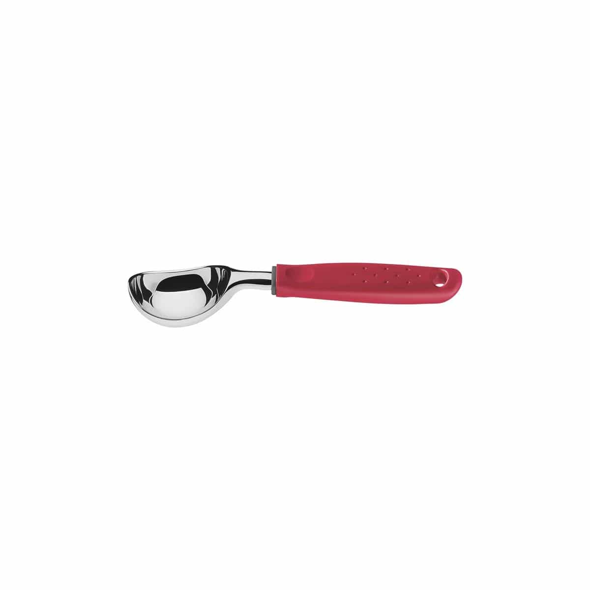 Cuchara para helado Tramontina Utilità de zamak cromado 20.1 cm con mango rojo
