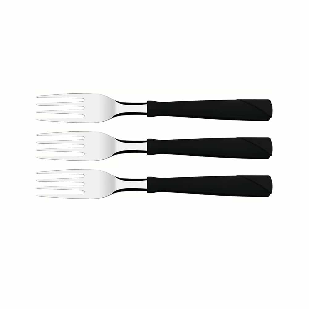 Tenedor De Mesa Tramontina New Kolor X3 Unid Negro