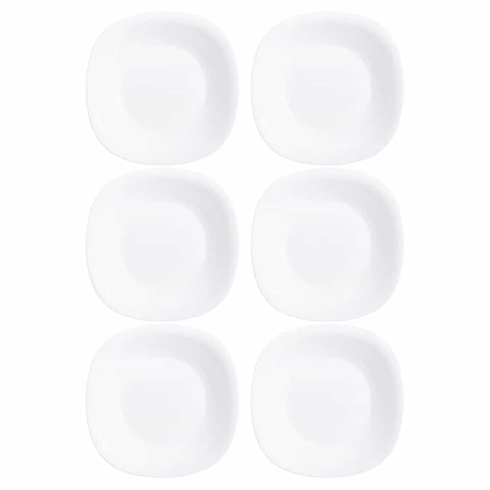 Plato Hondo Vidrio Blanco Luminarc Carine 21 Cm X6 Unid
