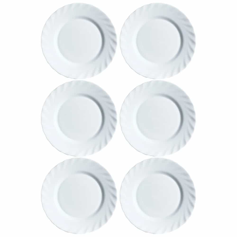 Plato De Postre Vidrio Blanco Luminarc Trianon 19 Cm X6 Unid