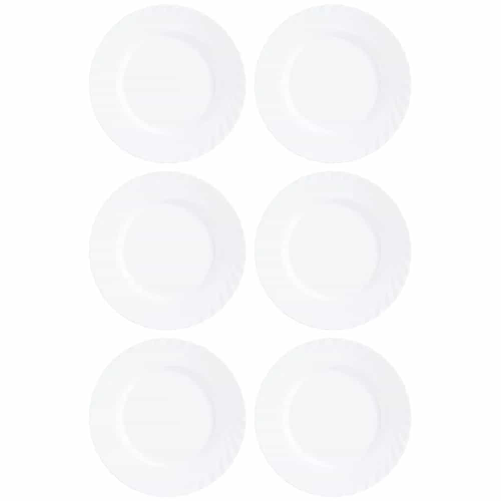 Plato Llano Vidrio Blanco Luminarc Trianon 24 Cm X6 Unid