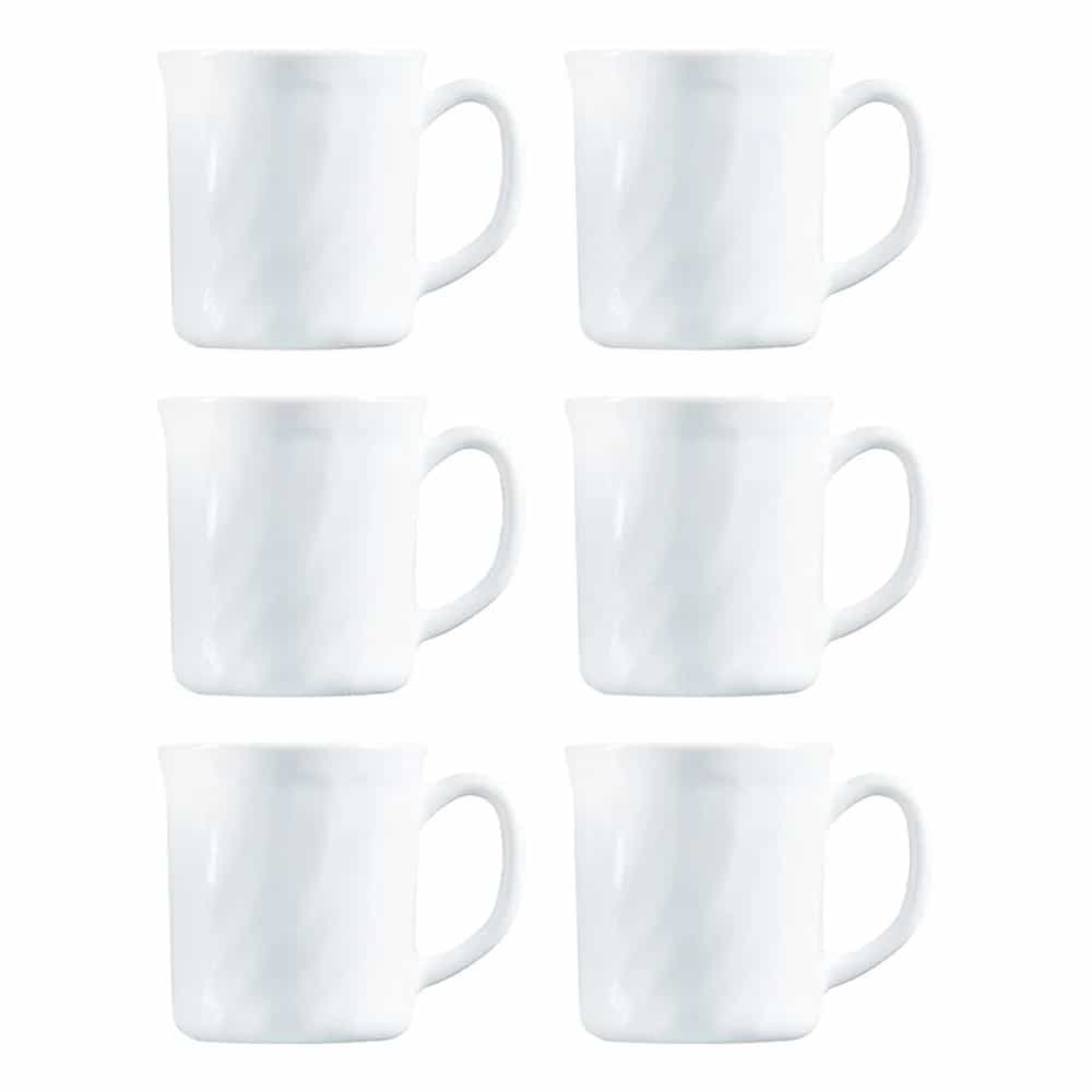 Taza De Vidrio Mug Luminarc Blanco Trianon 290 Ml