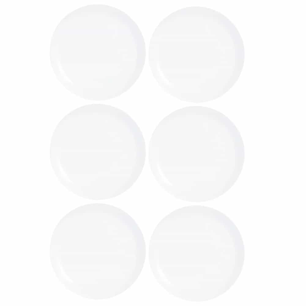 Plato Llano Vidrio Blanco Luminarc Diwali 27 Cm X6 Unid