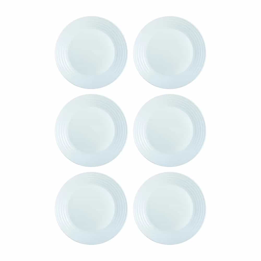 Plato De Postre Vidrio Blanco Luminarc Harena 19 Cm X6 Unid