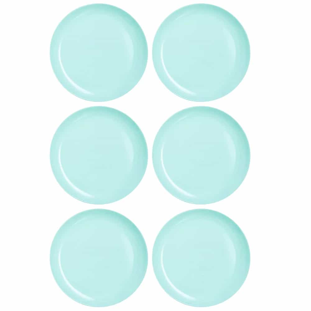 Plato Llano Vidrio 27 Cm Luminarc Diwali X6 Unid Turquesa