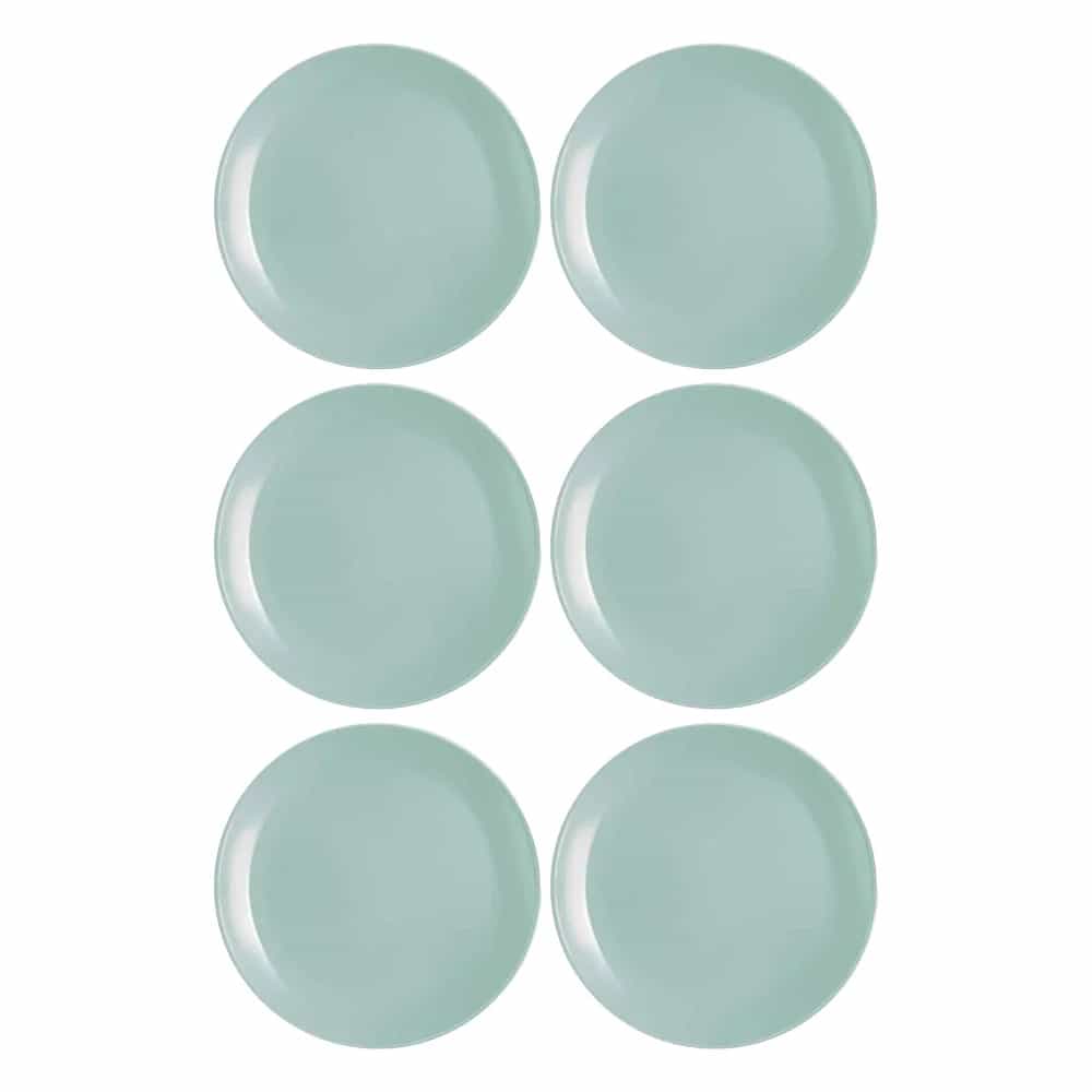 Plato Postre Vidrio 19 Cm Luminarc Diwali X6 Unid Turquesa