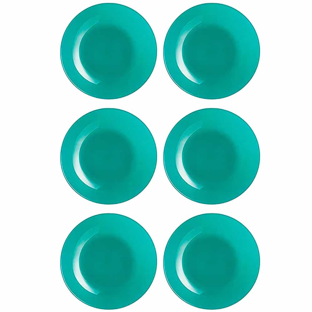 Plato Hondo Vidrio 20 Cm Luminarc Verde Menta X6 Unid Arty