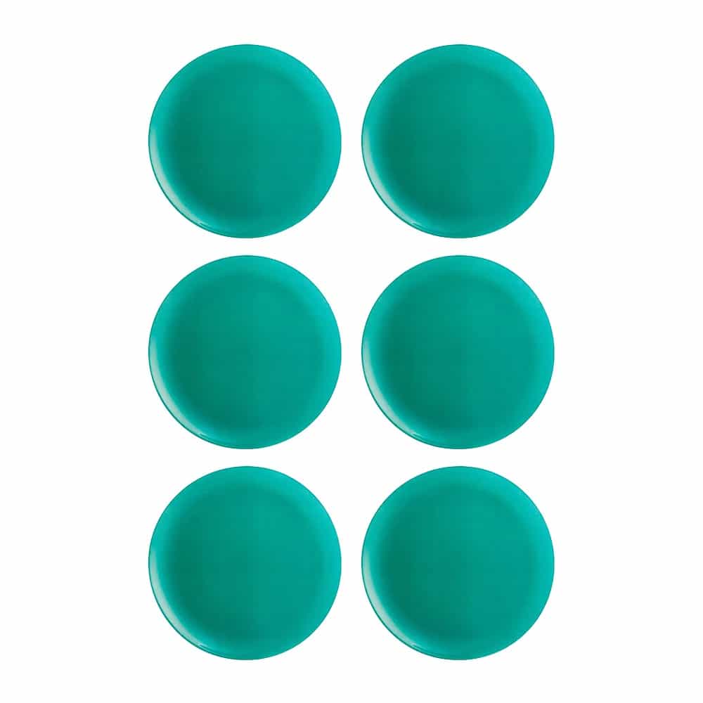 Plato De Postre Vidrio 20.5 Cm Luminarc Verde Menta X6 Unid
