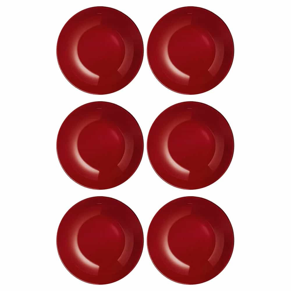 Plato Hondo Vidrio 20 Cm Luminarc X6 Unid Arty Bordeaux