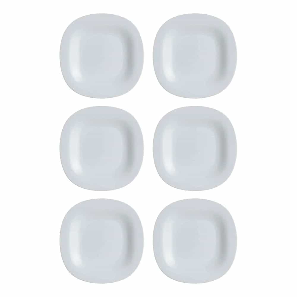 Plato Postre Vidrio Gris Luminarc 19 Cm Carine X6 Unid
