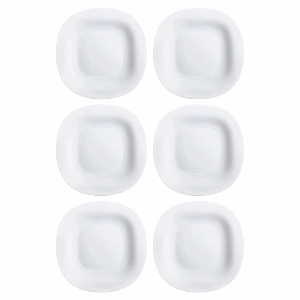Plato Llano Vidrio Blanco Luminarc 27 Cm Carine X6 Unid