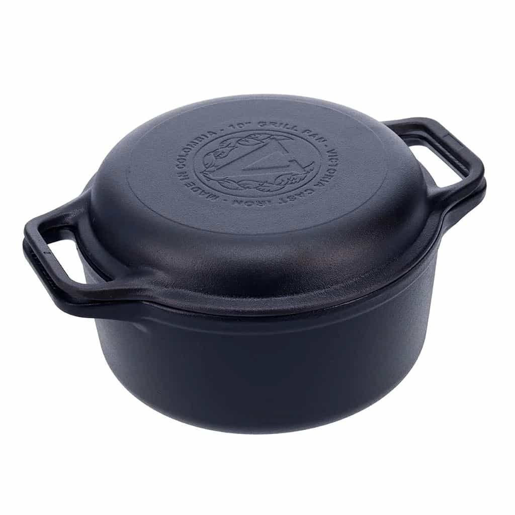 Olla C/tapa Doble Uso Hierro Curado Victoria 6 Litros 26 Cm