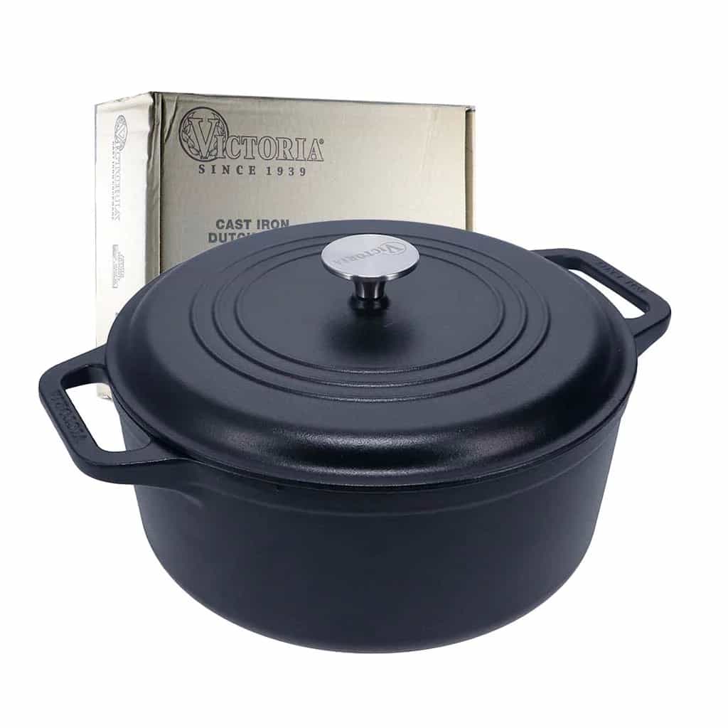 Cacerola De Hierro Curado 26 Cm Con Asas 6 Litros Victoria