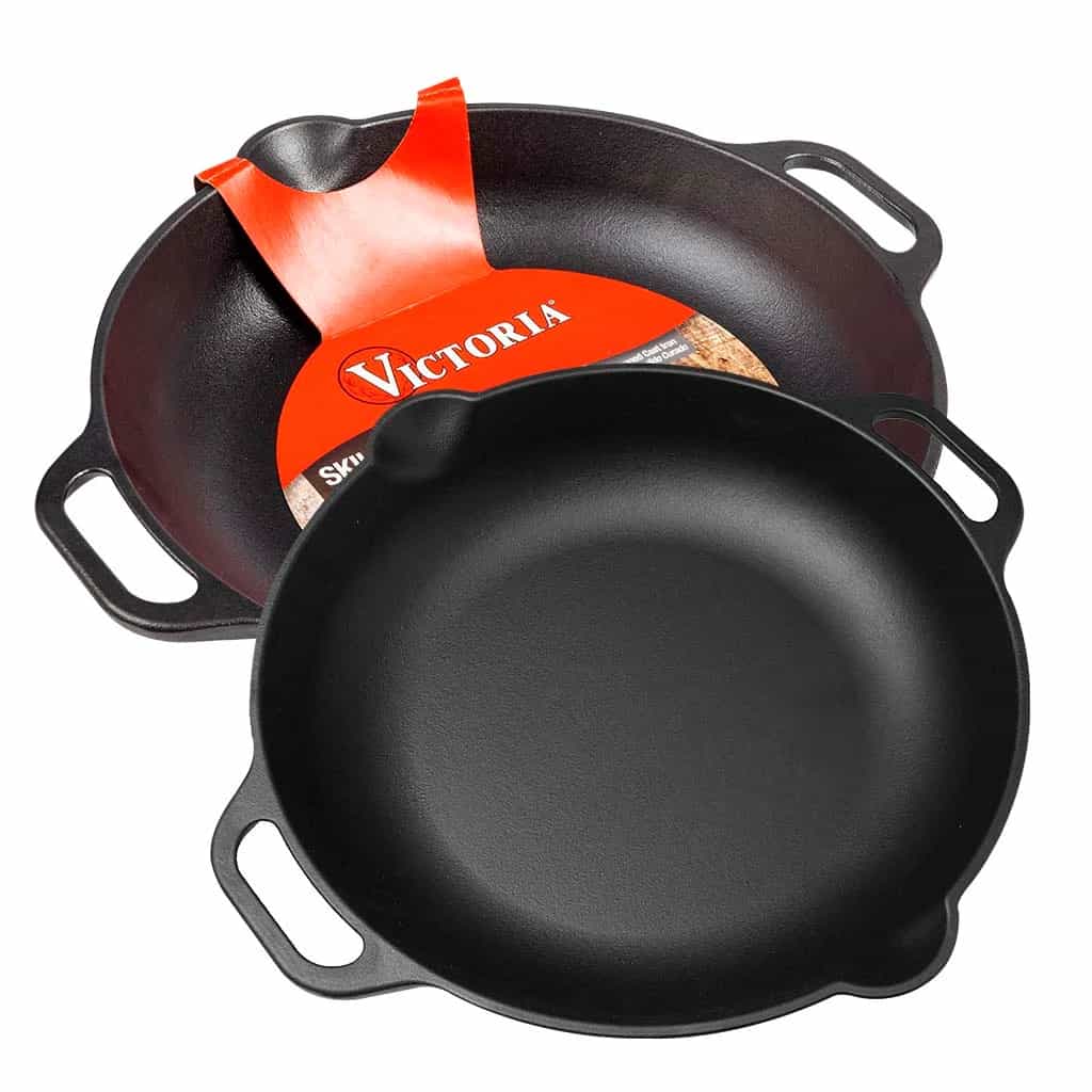 Sarten De Hierro Esmaltado 33 Cm Victoria Con Asas