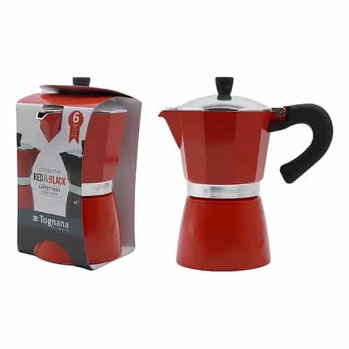 Cafetera Italiana Tognana Coffee Star Red 6 Tazas Roja