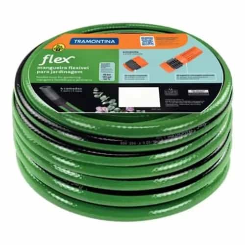 Manguera de jardín con boquilla y adaptador roscado Tramontina Flex 15 m