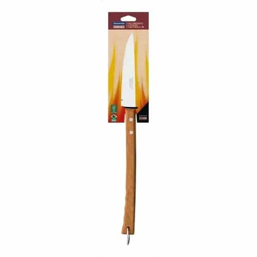 Cuchillo trinchante de acero inoxidable Tramontina Churrasco 8 pulgadas con mango largo de madera