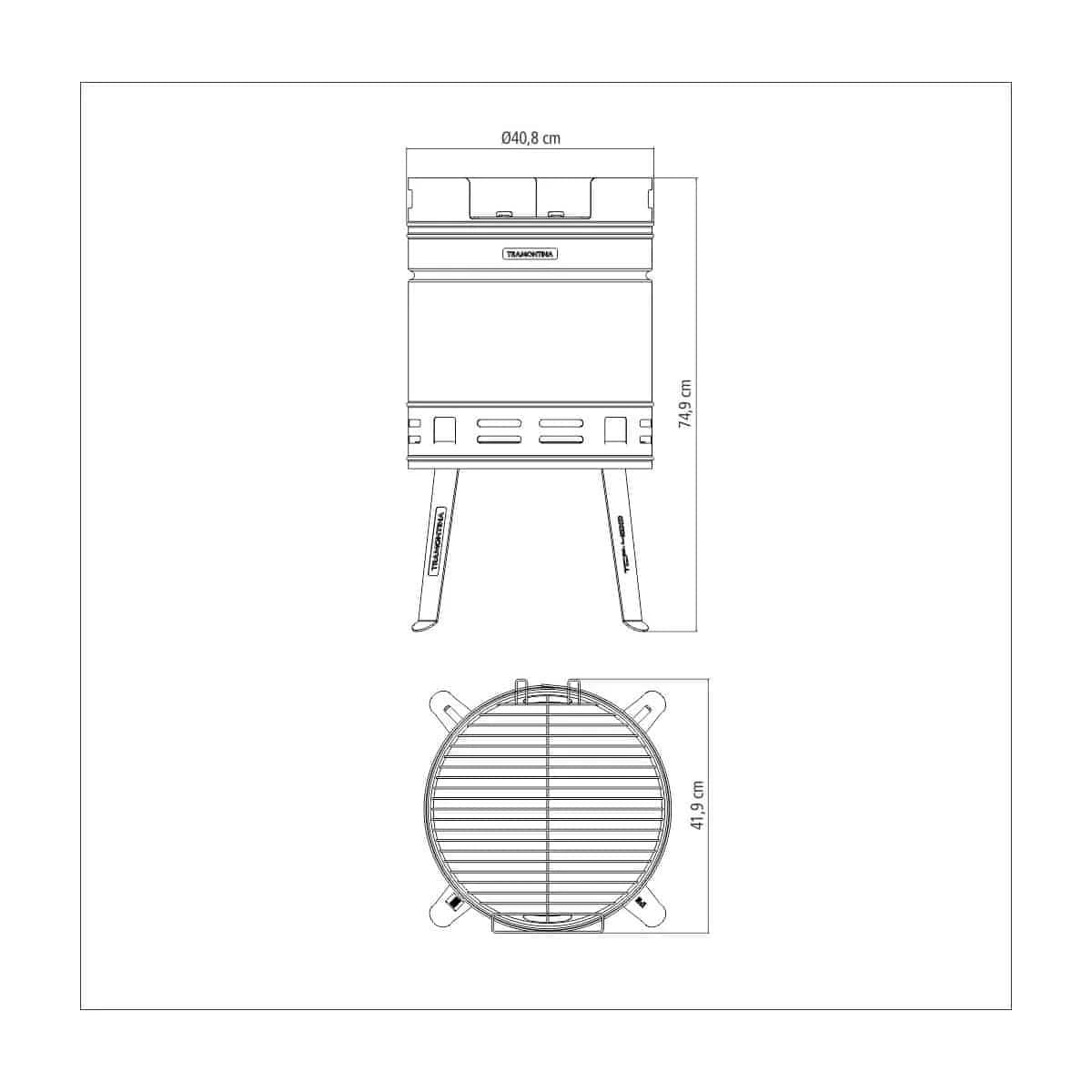 Parrilla Barbacoa A Carbon Grill Tramontina Tcp 400 — imagen 3 de 5