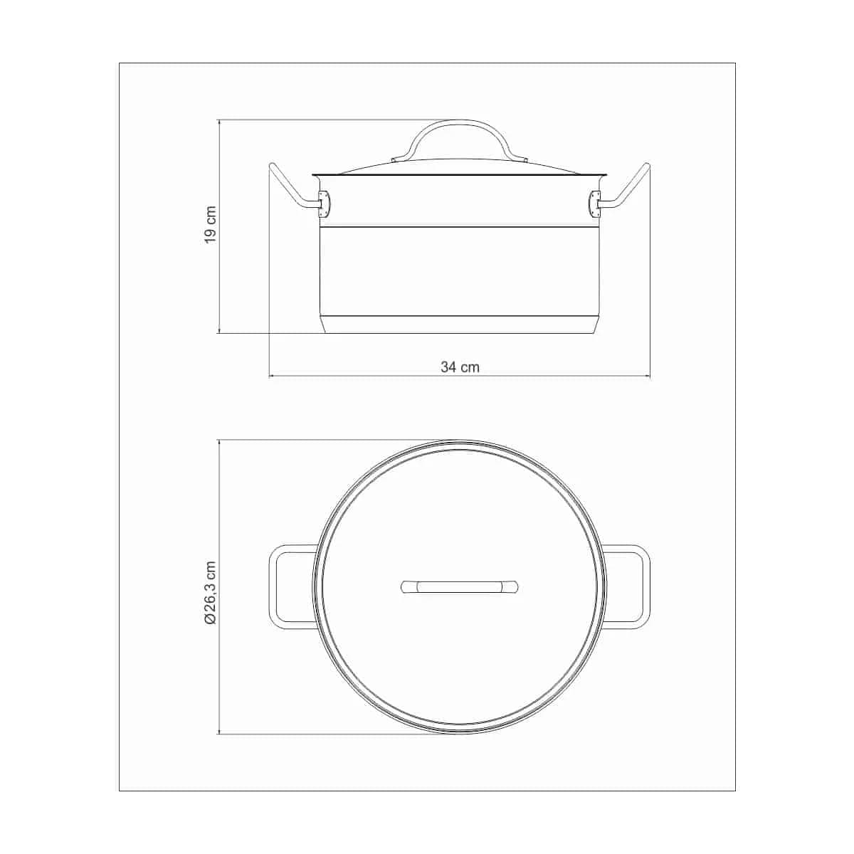 Olla de acero inoxidable con tapa Tramontina Professional triple fondo e inducción 20 cm 4.6 L — imagen 3 de 4
