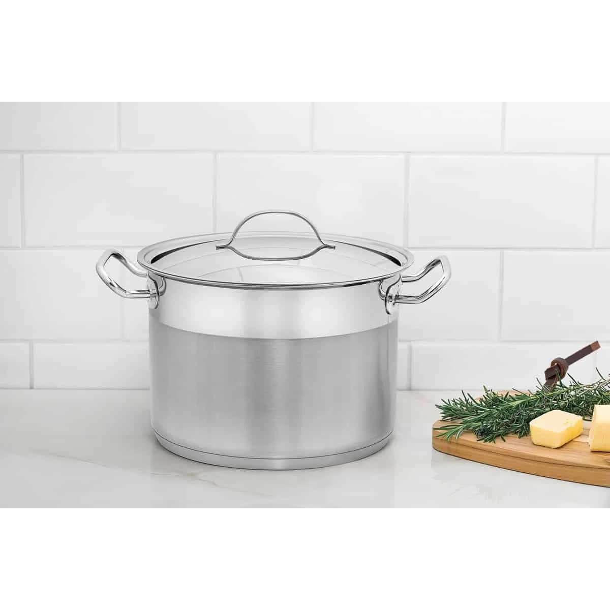 Olla alta Tramontina Professional de acero inoxidable triple fondo 24 cm 7.8 L para inducción — imagen 3 de 5