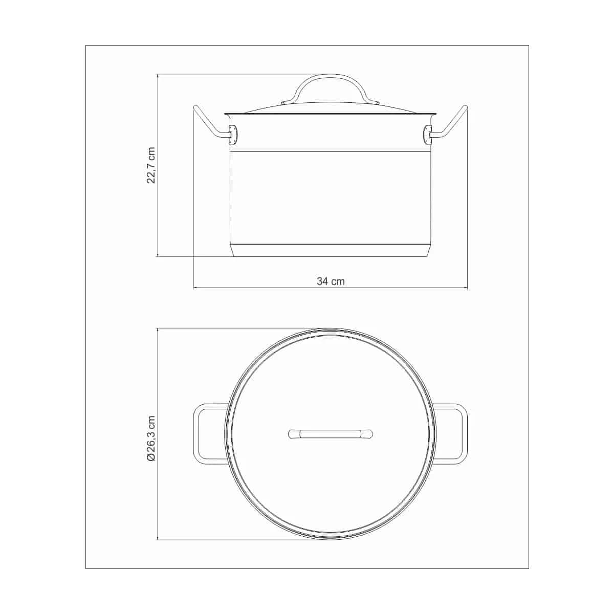 Olla alta Tramontina Professional de acero inoxidable triple fondo 24 cm 7.8 L para inducción — imagen 5 de 5