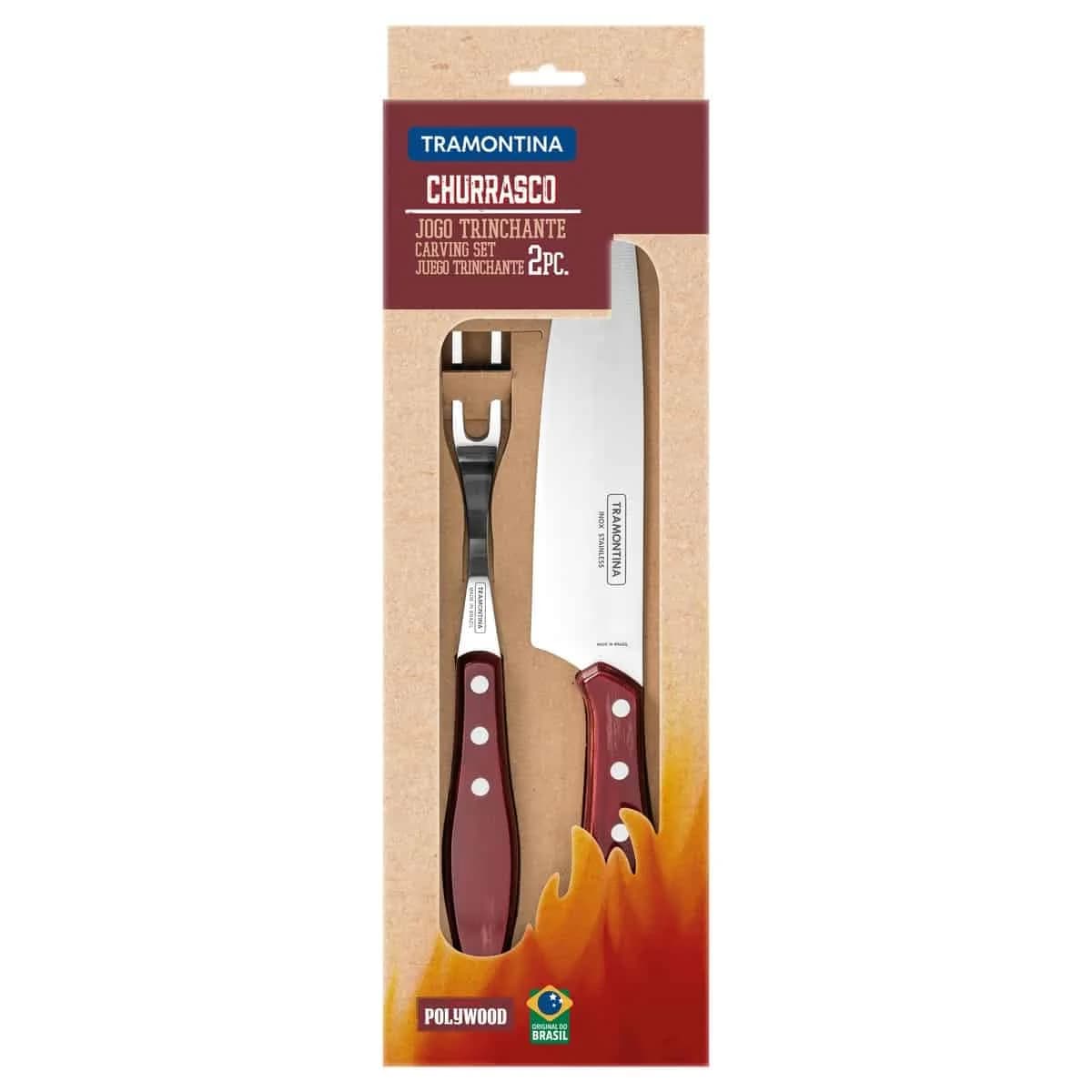 Juego trinchante para asado Tramontina Polywood 2 piezas — imagen 2 de 4